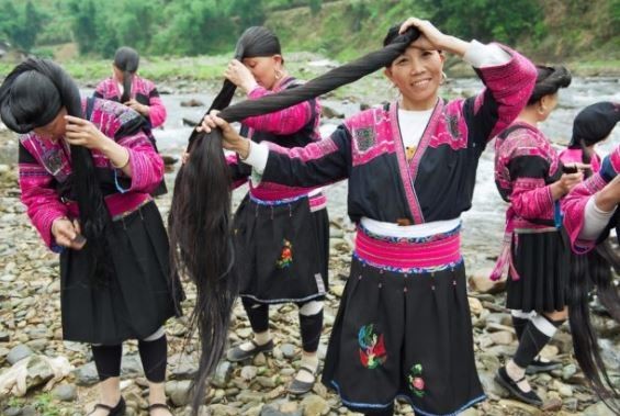 yao women use rice water for their hair