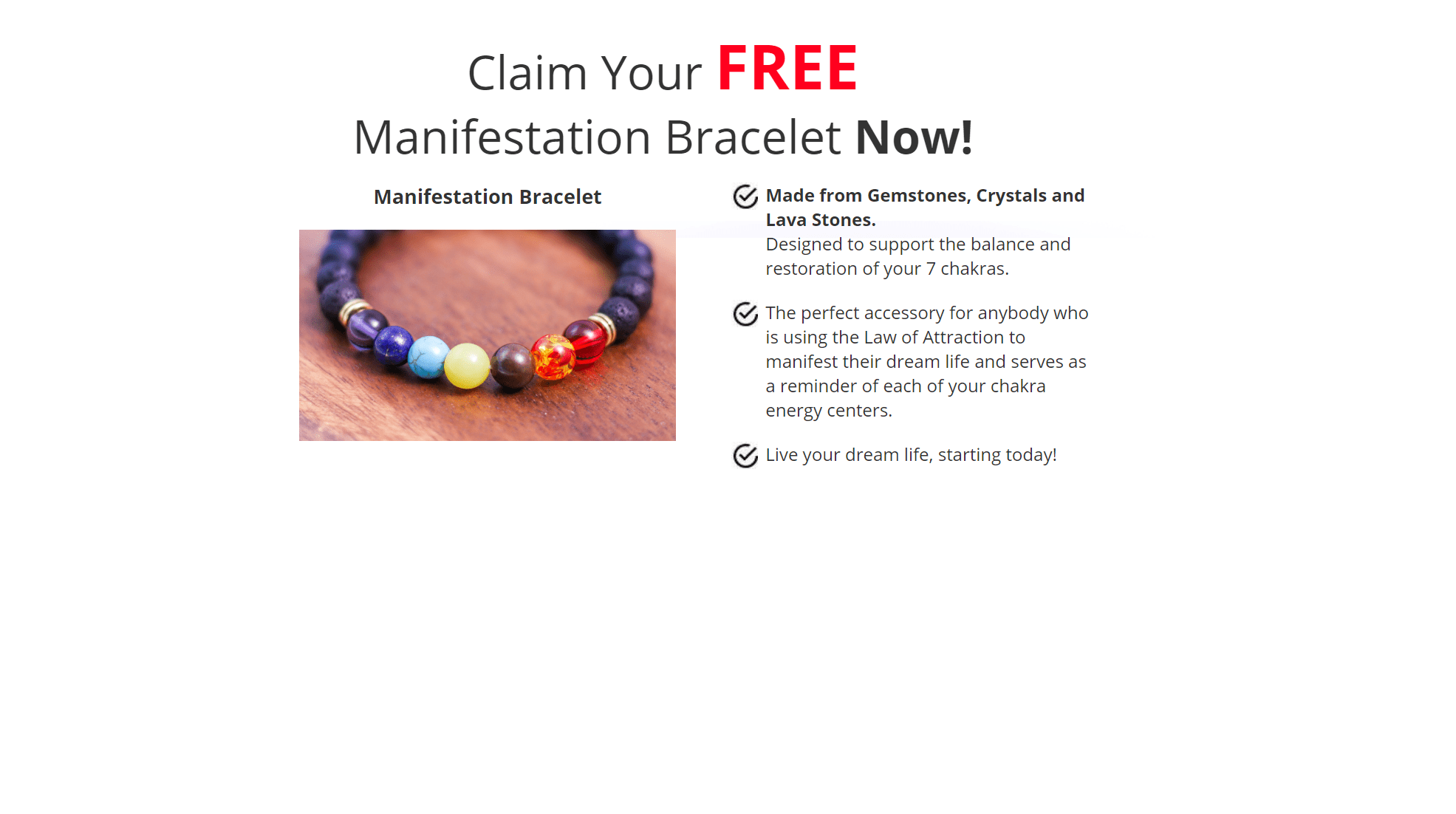 free manifestation bracelet