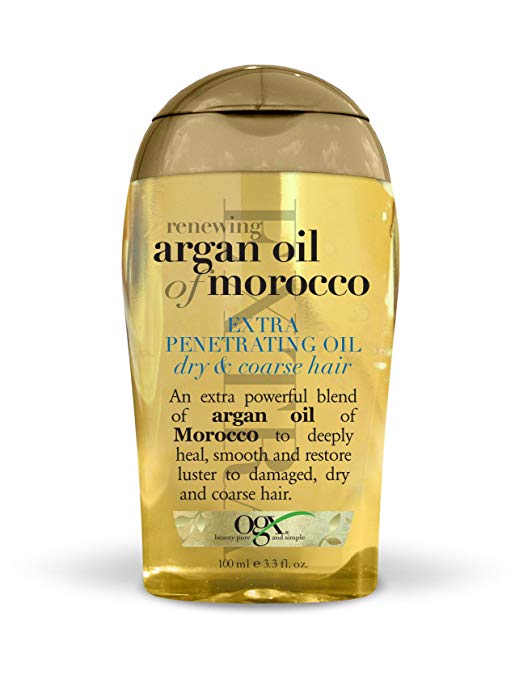 OGX Renewing Moroccan Argan Oil Extra Strength Penetrating Oil for Dry/Coarse Hair, (1) 3.3 Ounce Bottle, Paraben Free, Sulfate Free, and Sustainable Ingredients