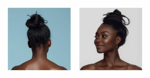 loose bun natural hair black woman